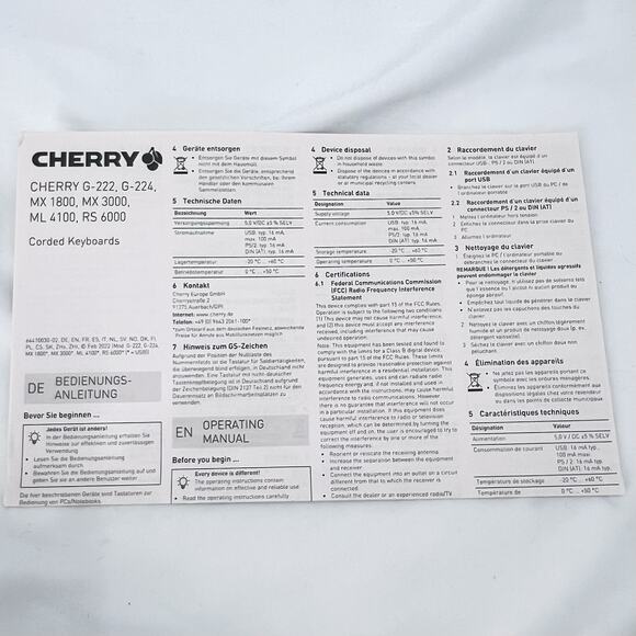 CHERRY Ultra Slim G84-4100 Compact Keyboard USB/PS2 Light Gray - Picture 4 of 7